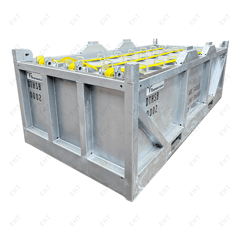 Kosz dźwigowy do przechowywania rur na platformie morskiej